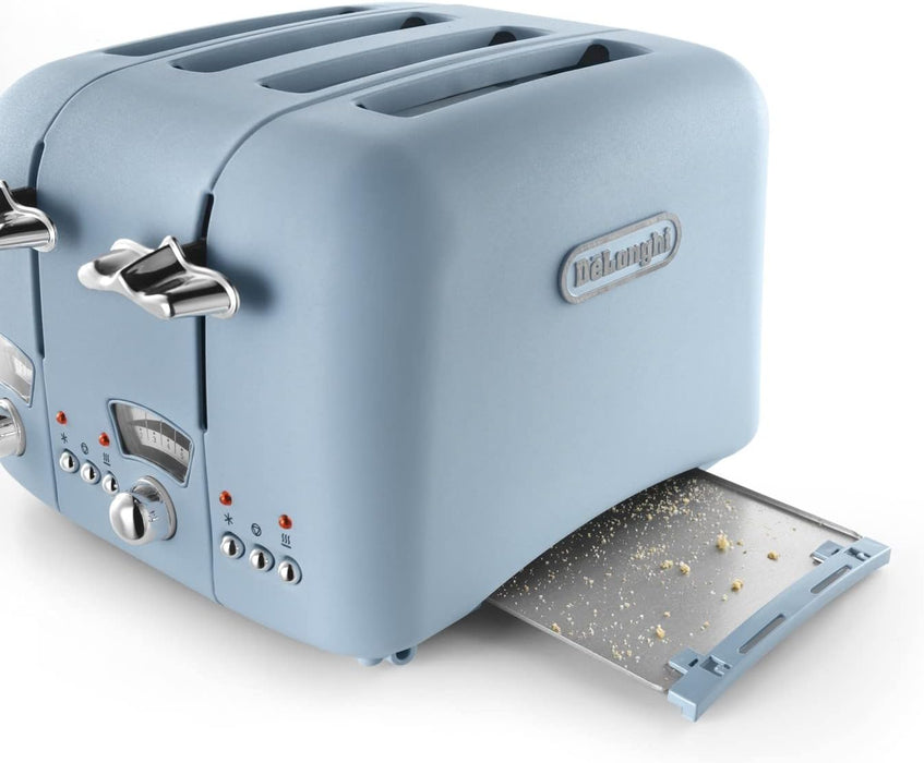 DELONGHI Argento Flora 4 Slice Toaster - Blue | CT04AZ