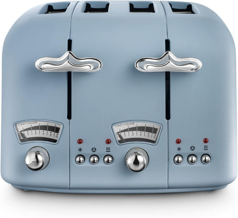 DELONGHI Argento Flora 4 Slice Toaster - Blue | CT04AZ