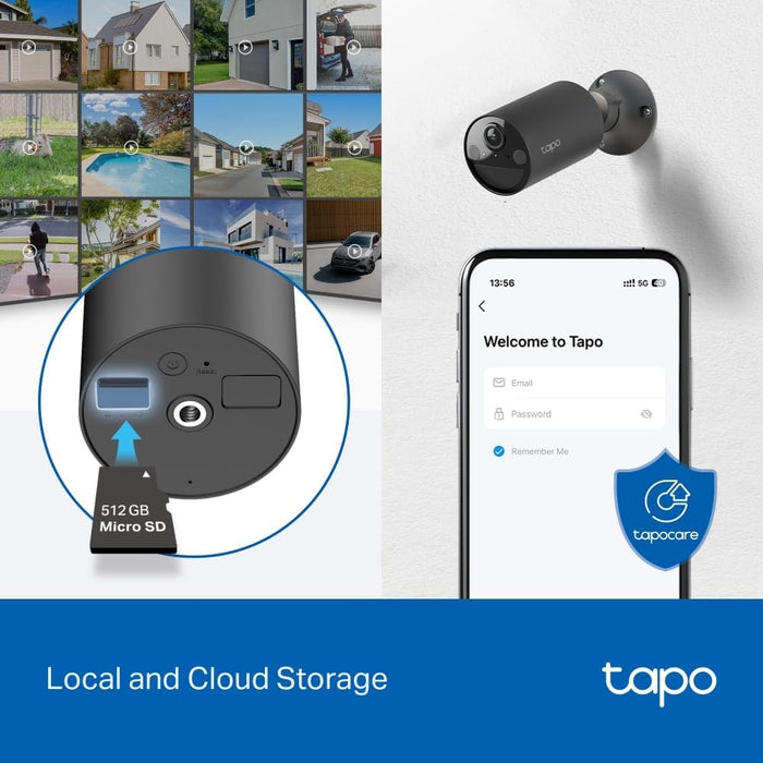 TAPO Smart Wire-Free Indoor/Outdoor Security Camera - Black | Tapo C411