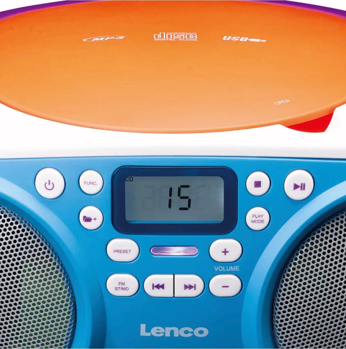 Lenco Portable FM Radio and CD/USB-player - Multi colour | SCD4-41UK