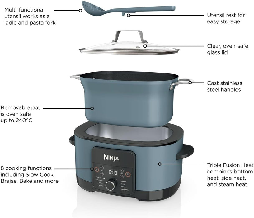 Ninja Foodi 8-in-1 PossibleCooker Slow Cooker & Multi-Cooker - Grey | MC1001UK