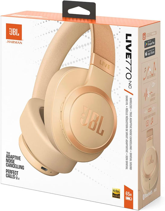 JBL Live 770NC Over-Ear Wireless Noise Cancelling Headphone - Sandstone | JBLLIVE770NCSAT
