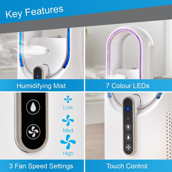 BENROSS Fan Benross USB Bladeless Fan With Mister | 38639 IRWINS MEGASTORE