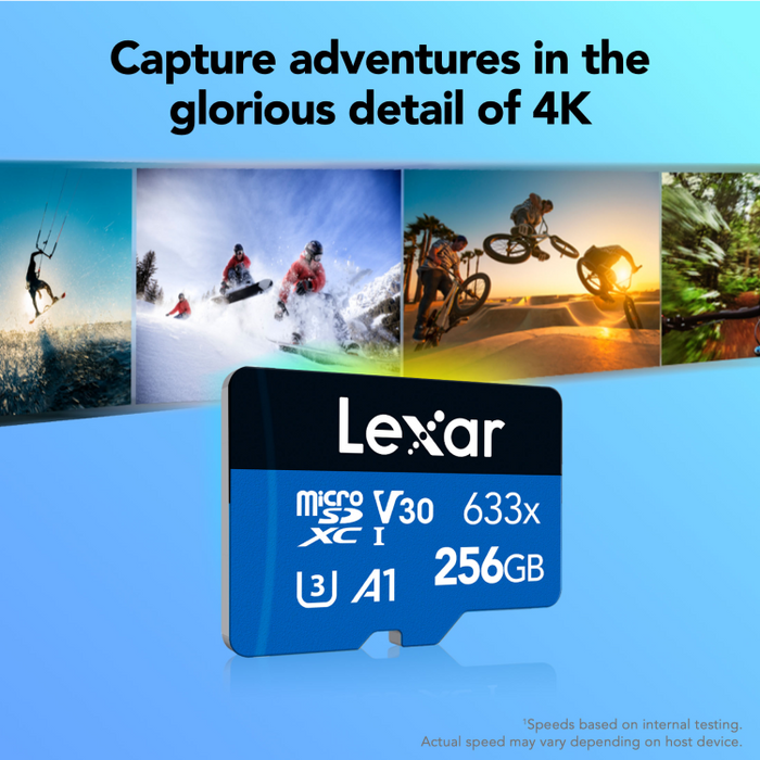 Lexar High-Performance 633x microSDXC UHS-I Card 256GB with SD Adapter | LSDMI256BB633A