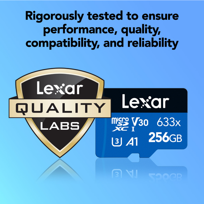 Lexar High-Performance 633x microSDXC UHS-I Card 256GB with SD Adapter | LSDMI256BB633A