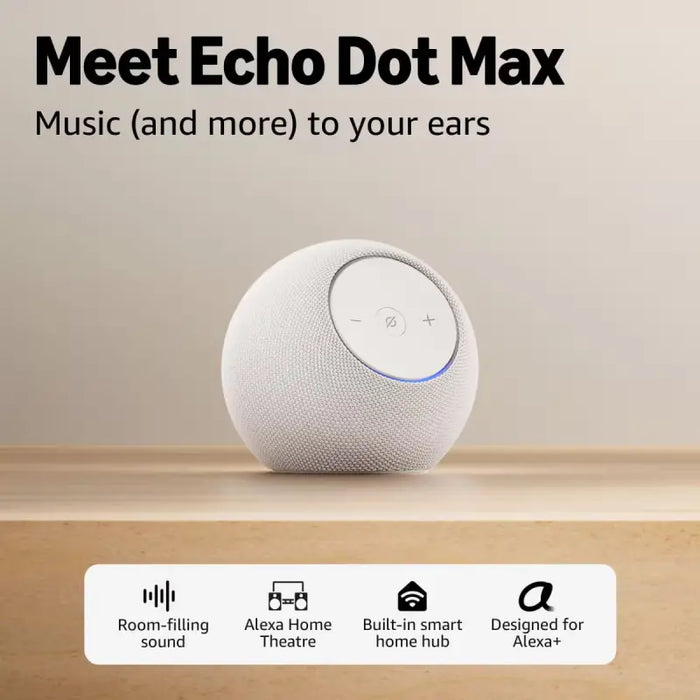 Amazon Echo Dot Max Smart Speaker with Alexa, AZ3 Chip, Built-In Smart Home Hub and Wi-Fi 6E | BODKLDMHYB
