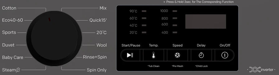 POWERPOINT 6kg 1000rpm A Rated Washing Machine with Inverter Motor - Inox | P35106SYIN-A