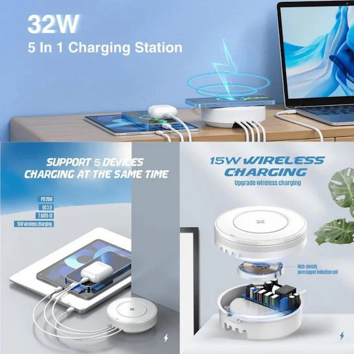 Ldnio 5-in-1 32W Wireless Desktop Charger | 692035