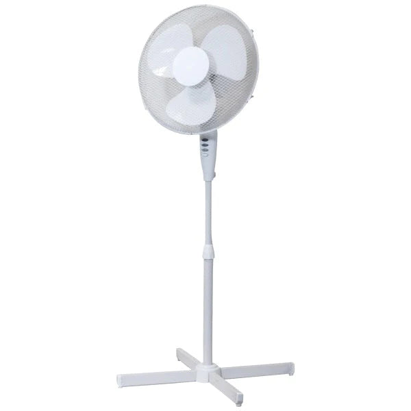 PREM-I-AIR 16" (40CM) 3-Speed Oscillating Pedestal Fan - White | EH1795