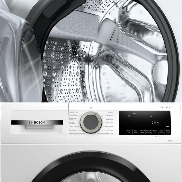 BOSCH Series 4 Freestanding Washing Machine Front Loader 9 kg White | WGG04409GB