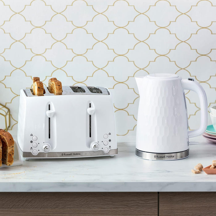 Russell Hobbs Honeycomb 4 Slice Toaster - White | 26070