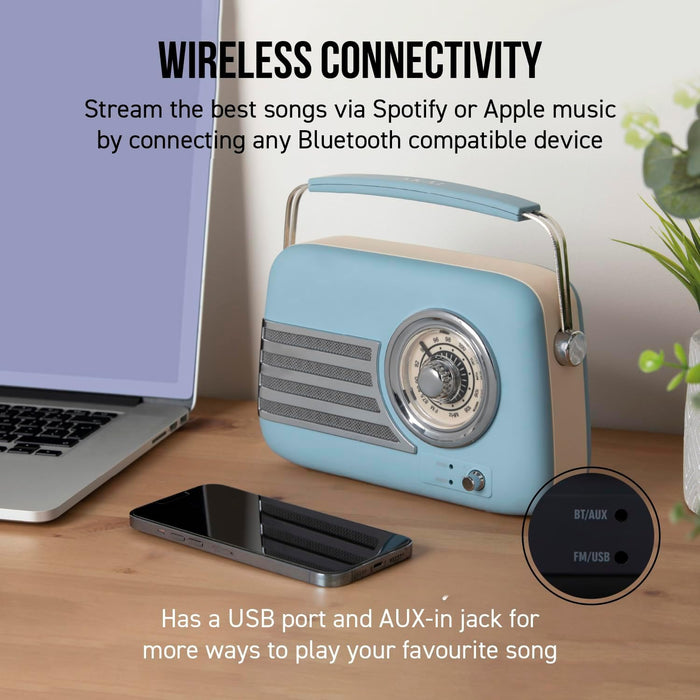 iTek Retro BT Radio - Blue || I60028BLU