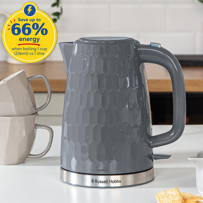 Russell Hobbs Honeycomb Electric 1.7L Cordless Kettle - Grey | 26053