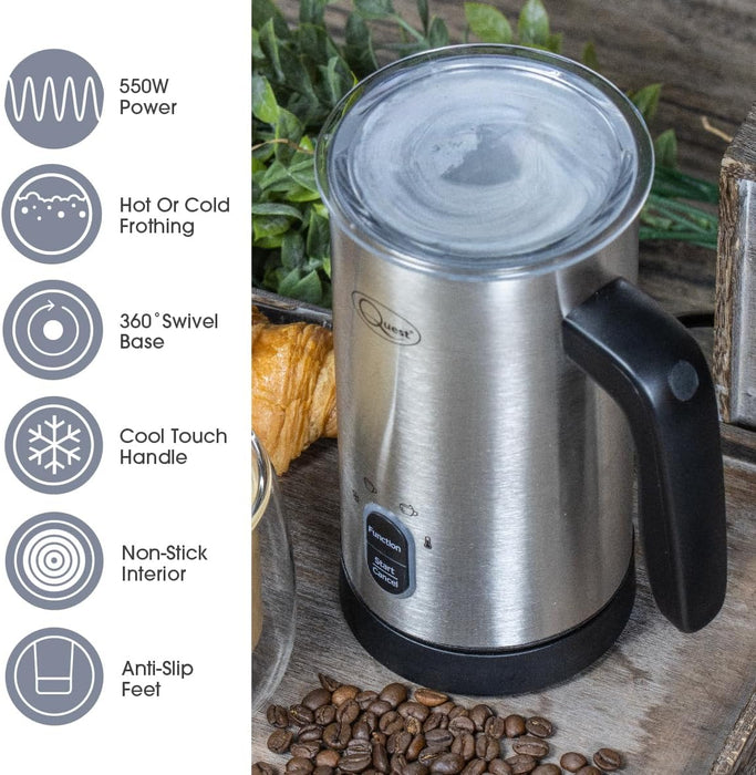 Quest Electric Milk Frother 0.3L - Stainless Steel | 34179