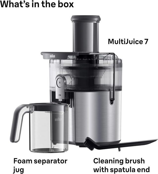 BRAUN Juicer Braun MultiJuice 7 Spin Juicer - Grey | SJ7000GY IRWINS MEGASTORE