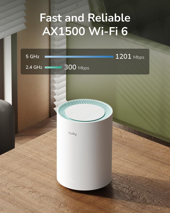 Cudy M1500 AX1500 Whole Home Mesh Wi-Fi 6 System with Gigabit Ports (3-Pack) | M1500