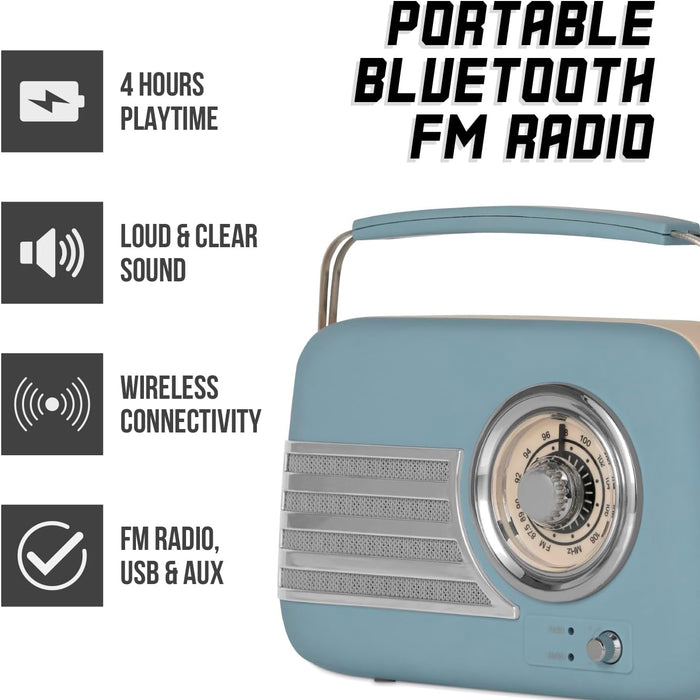 iTek Retro BT Radio - Blue || I60028BLU