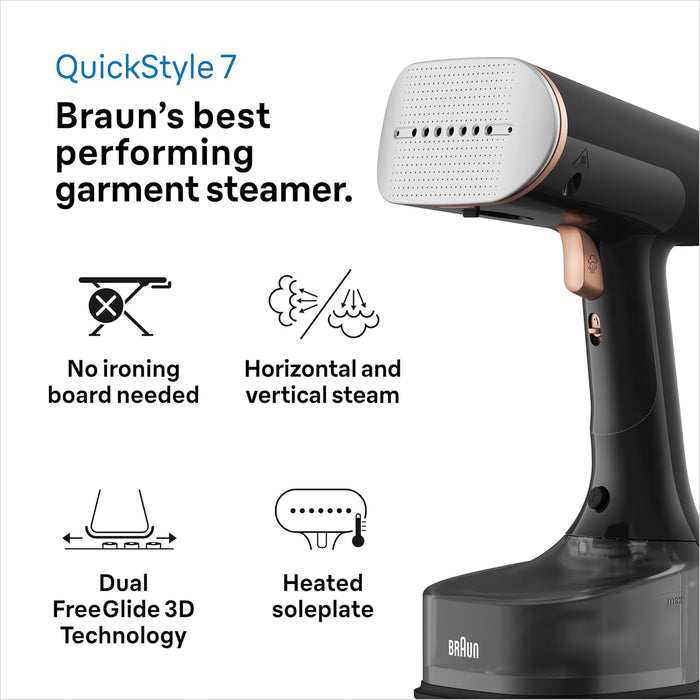 Braun QuickStyle 7 Garment Steamer - Black & Copper | GS7077BK