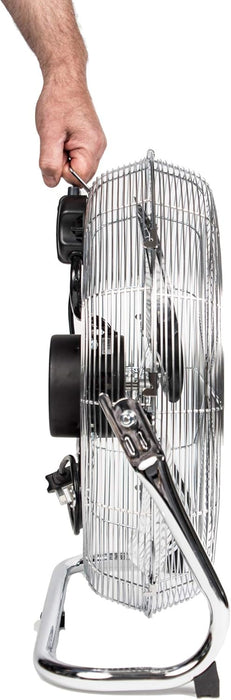 Mylek 18″ High Velocity Floor Fan - Chrome | MYHV18
