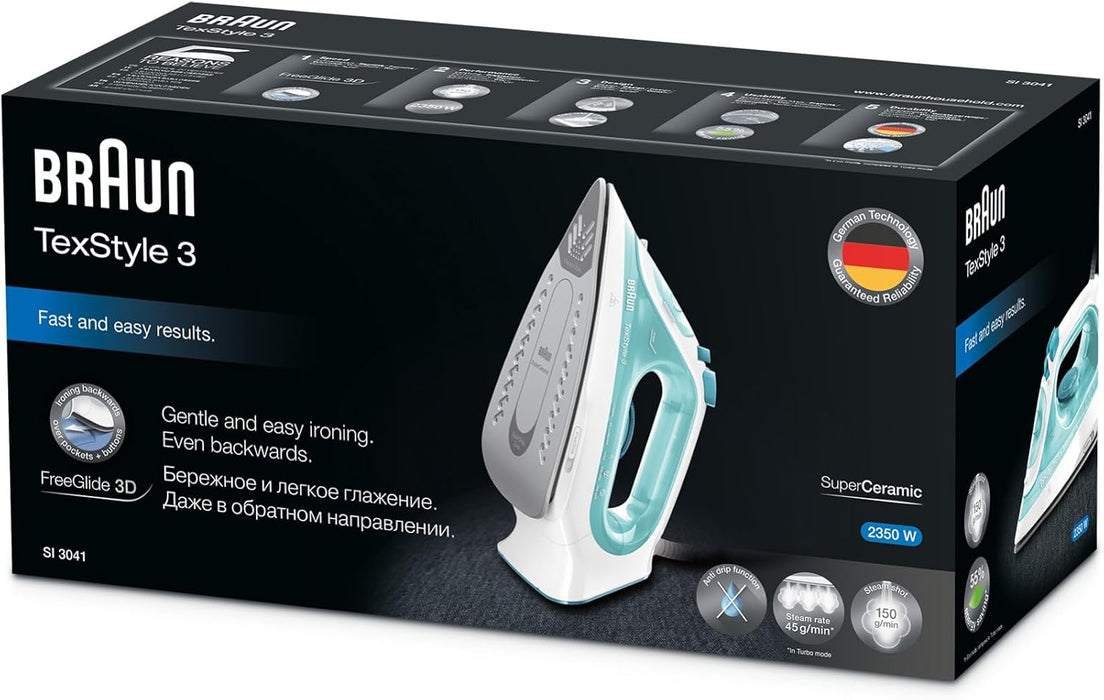 Braun TexStyle 3 Steam Iron - Turquoise | SI3041