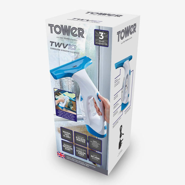 TOWER Cordless Window Cleaner with Recheargeable Battery | T131001