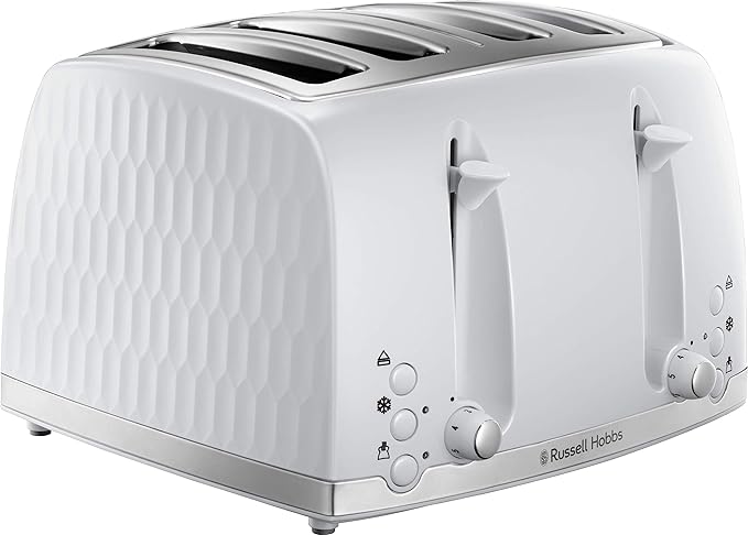 Russell Hobbs Honeycomb 4 Slice Toaster - White | 26070