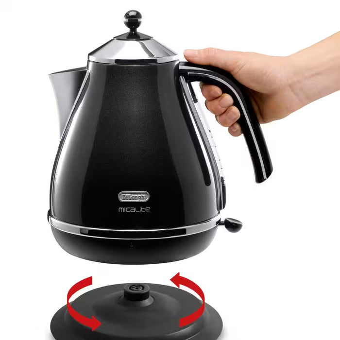 Delonghi Icona Micalite Electric Kettle - Black Metallic | KBOM3001.BK