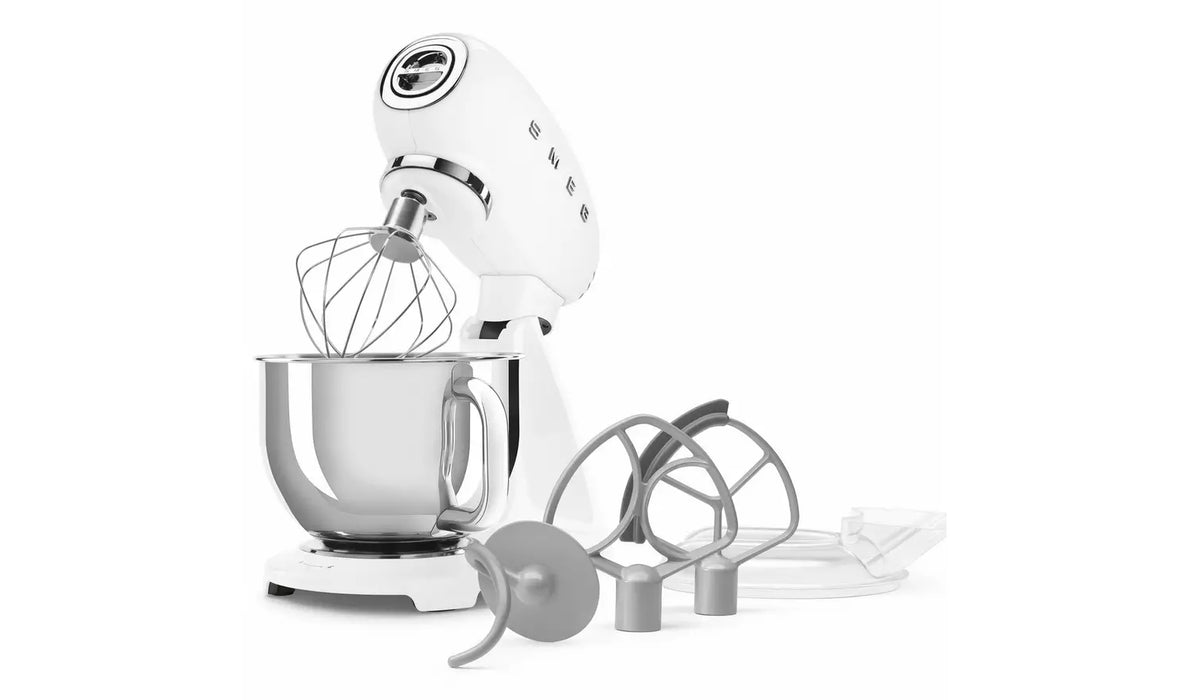 Smeg 50's Style 1000W 10 Speed Stand Mixer - White | SMG SMF05WHUK