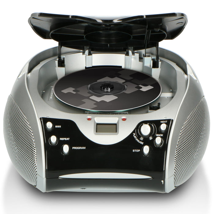 Lenco SCD-24 Portable Stereo FM Radio With CD Player - Black/Silver | SCD24B
