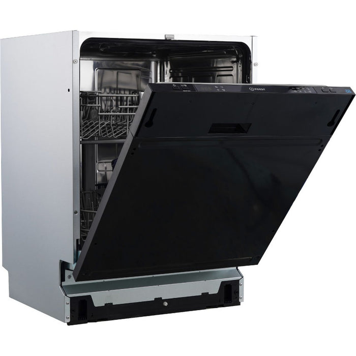 Indesit Integrated Full Size Dishwasher - Black Control Panel with Fixed Door Hinge Kit | IN2IE13CNO8UK