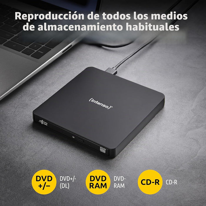 Intenso EOD 400D Slim External USB 3.2 CD/DVD Writer - Black | 5401400