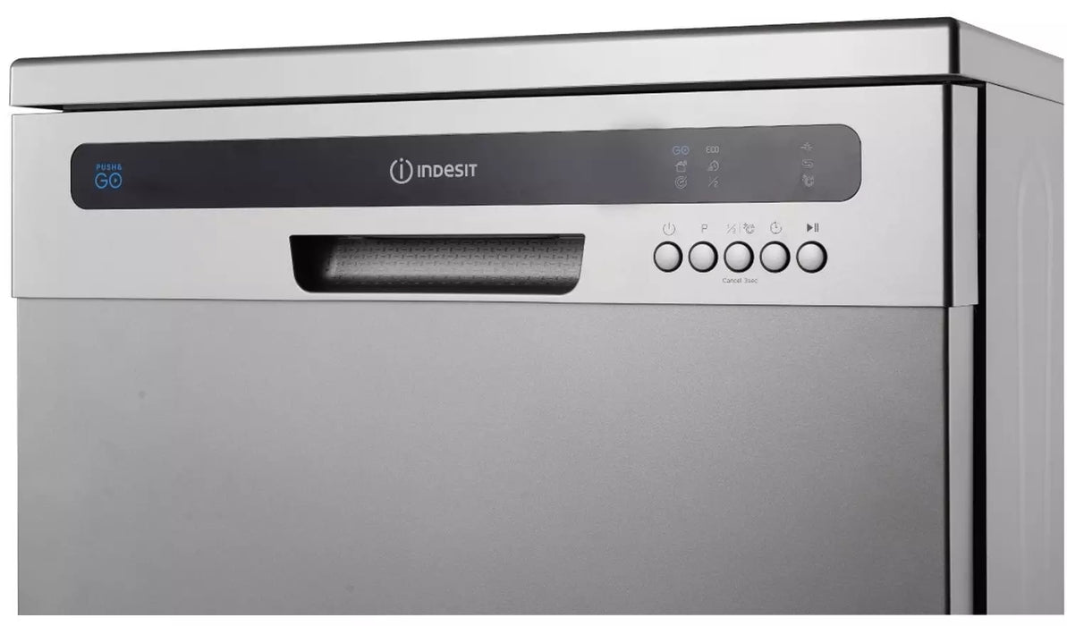 Indesit Push&Go 13 Place Freestanding Dishwasher – Silver | IN2FE13CNO7SUK