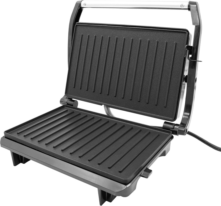 QUEST Griddles & Grill Pans Quest Compact Panini Grill - Black/Silver | 34340 IRWINS MEGASTORE