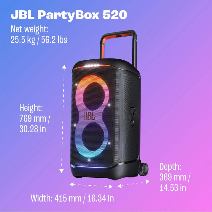 JBL Partybox 520 Portable Party Speaker JBLPARTYBOX520 — IRWINS