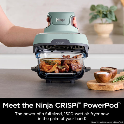Ninja CRISPi 4-in-1 Portable Glass Air Fryer - Sage | FN101UKSG