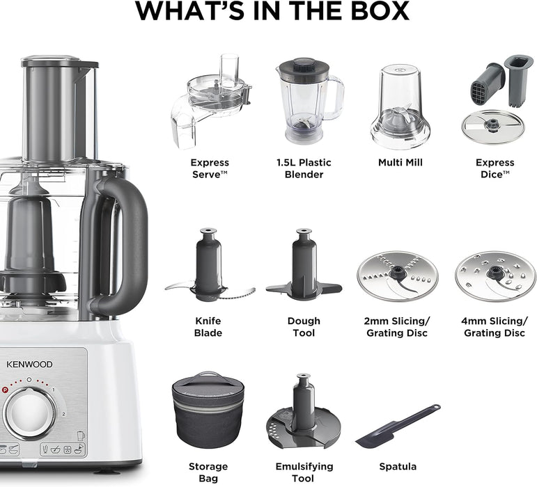 Kenwood Multipro Express 4-in-1 Food Processor - White | FDP65.860WH
