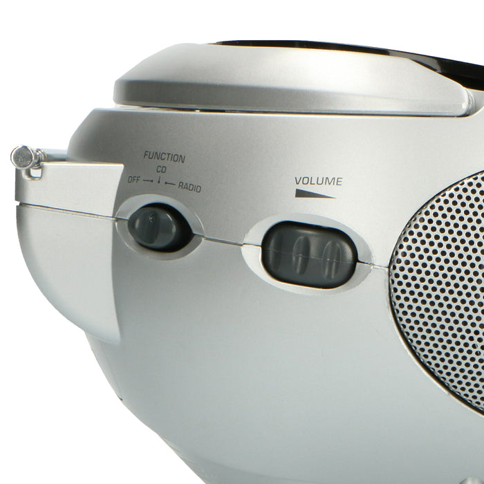 Lenco SCD-24 Portable Stereo FM Radio With CD Player - Black/Silver | SCD24B