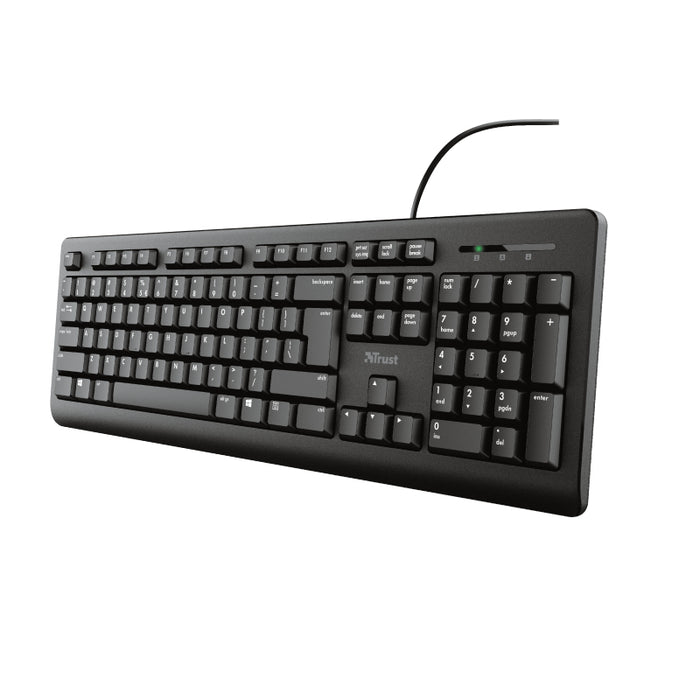 TRUST TK-150 keyboard USB QWERTY UK English Black | T23984