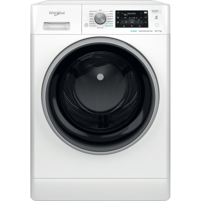 Whirlpool 6th sense 10kg Wash 7kg Dry 1400rpm Washer Dryer - White | FFWDD1074269BSV