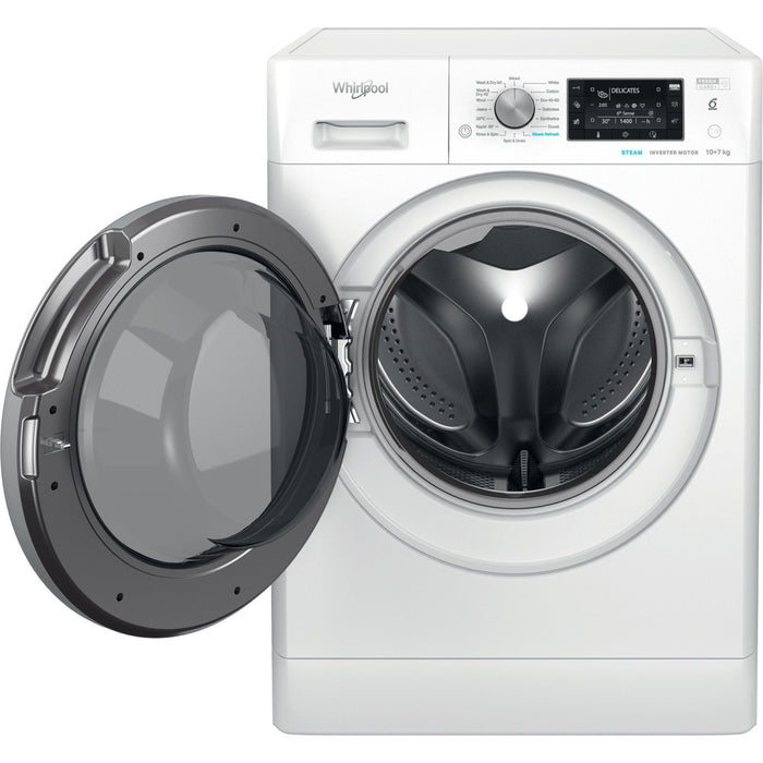 Whirlpool 6th sense 10kg Wash 7kg Dry 1400rpm Washer Dryer - White | FFWDD1074269BSV