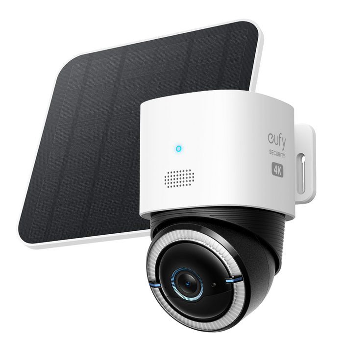 Eufy 4G LTE Cam S330 4K Solar Pan & Tilt Security Camera with AI Tracking, 9400mAh Battery and SIM - Black | T86P2321