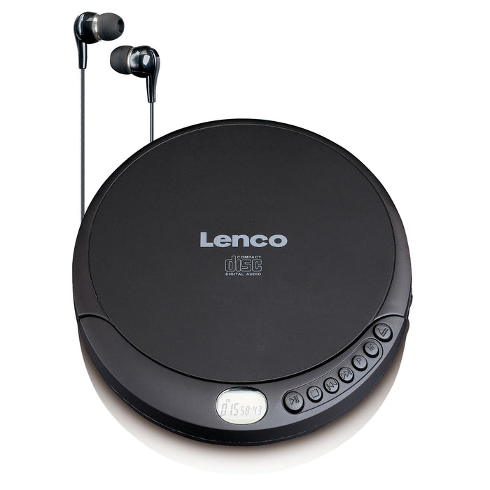 Lenco Discman Portable CD Player With Earphones and Charging Function - Black | CD-010