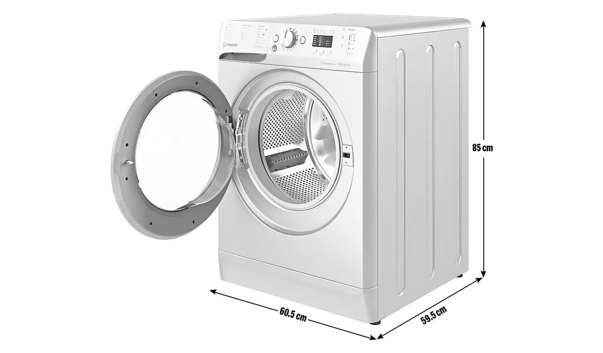 Indesit  8KG 1400 Spin Washing Machine - Silver | BWA81485XSUKN