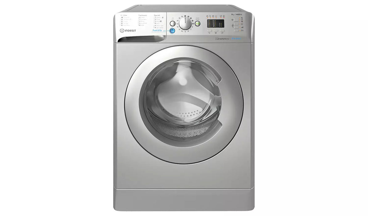 Indesit  8KG 1400 Spin Washing Machine - Silver | BWA81485XSUKN