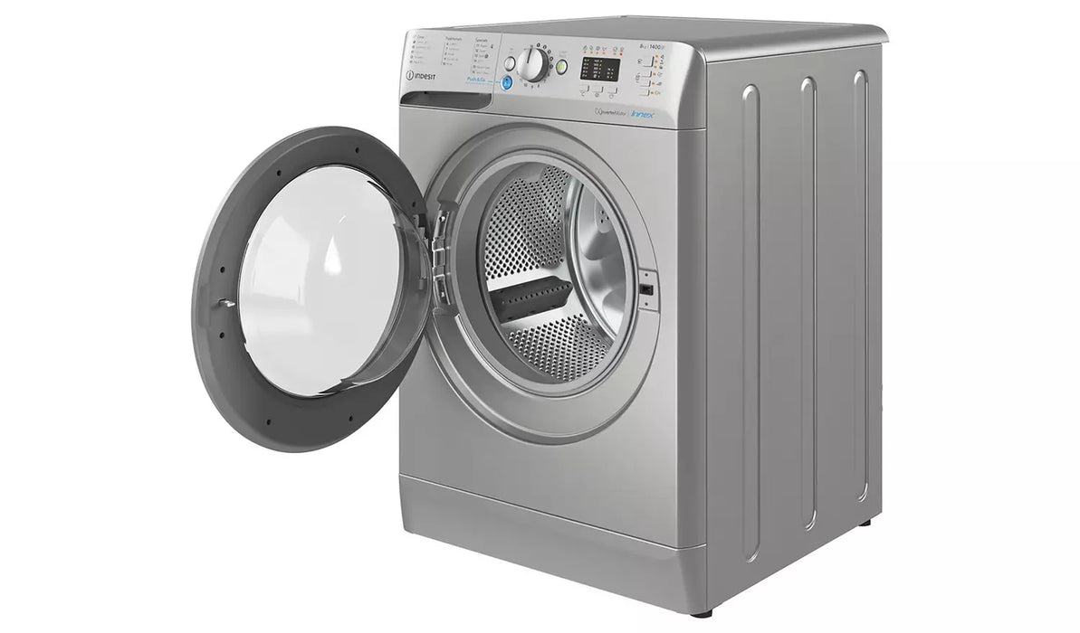 Indesit  8KG 1400 Spin Washing Machine - Silver | BWA81485XSUKN