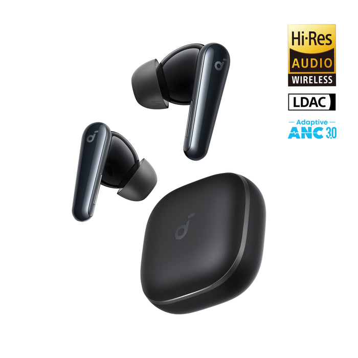 Soundcore Liberty 5 True Wireless Noise Cancelling Earbuds with Dolby Audio, LDAC and 48 Hour Battery - Black | A3957G11