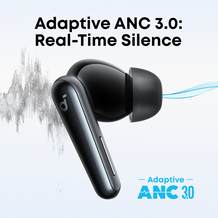 Soundcore Liberty 5 True Wireless Noise Cancelling Earbuds with Dolby Audio, LDAC and 48 Hour Battery - Black | A3957G11