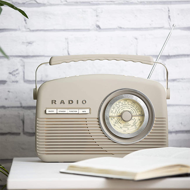 Akai DAB Vintage Radio - Taupe | EDL A60010VDABT