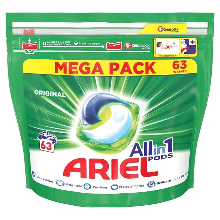 Ariel All-in-1 Pods - Mega Pack (63 washes) | ARIEL-ALL-IN-1
