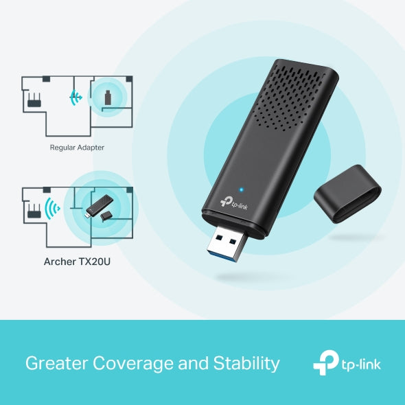 TP-Link AX1800 Dual Band Wi-Fi 6 Wireless USB Adapter | ARCHER TX20U